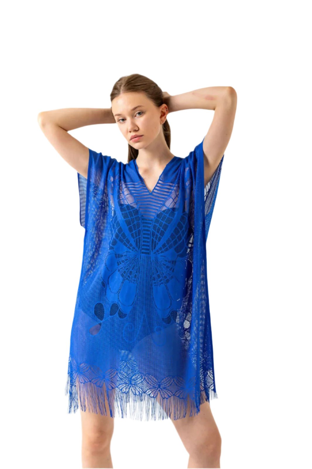 Women's Summer Wear, Beach Cover-Up in Pretty Butterfly Pattern, Beach Pool and Cruise Wear - Wear Sierra