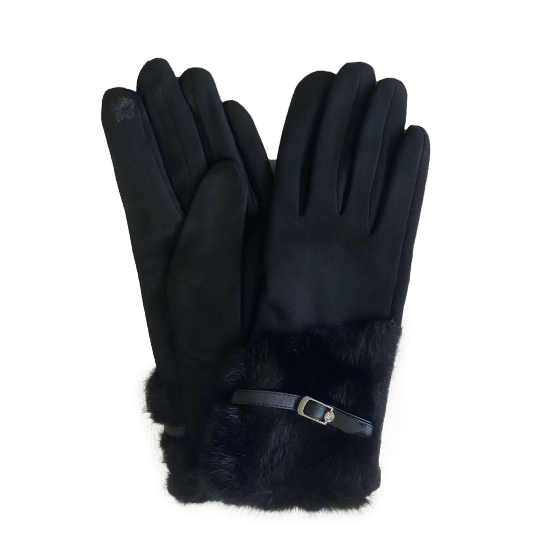 Women's Touchscreen Gloves With Furry Cuffs, Stylish and Elegant - Wear Sierra