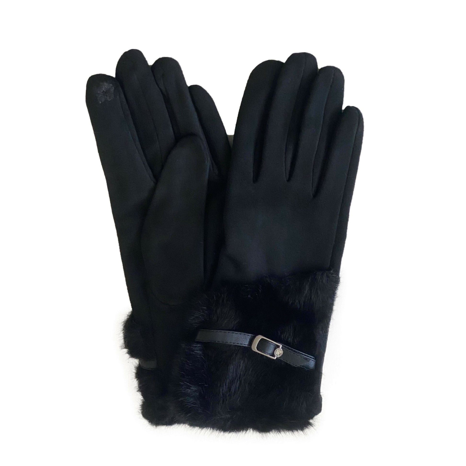 Women's Touchscreen Gloves With Furry Cuffs, Stylish and Elegant - Wear Sierra