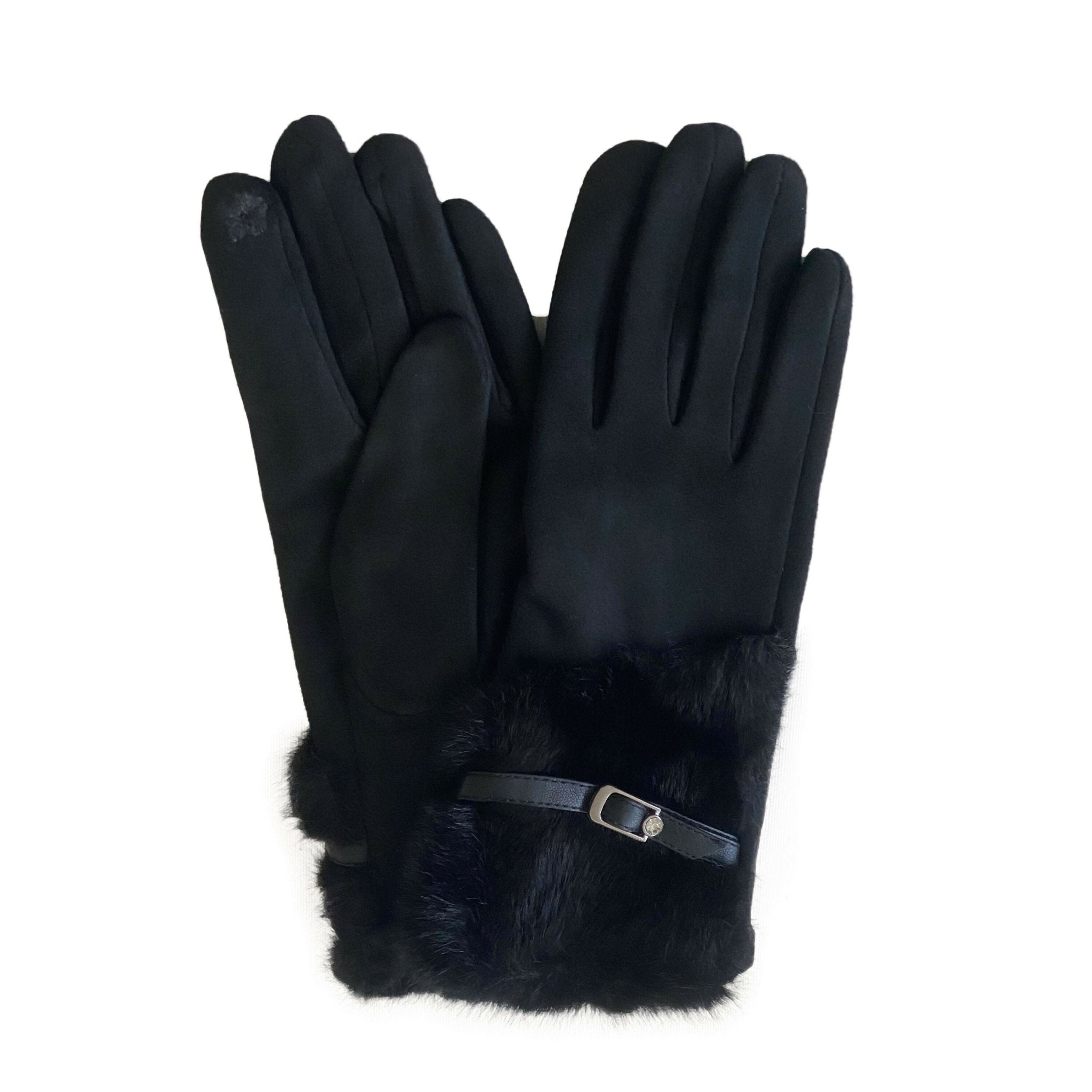 Women's Touchscreen Gloves With Furry Cuffs, Stylish and Elegant - Wear Sierra