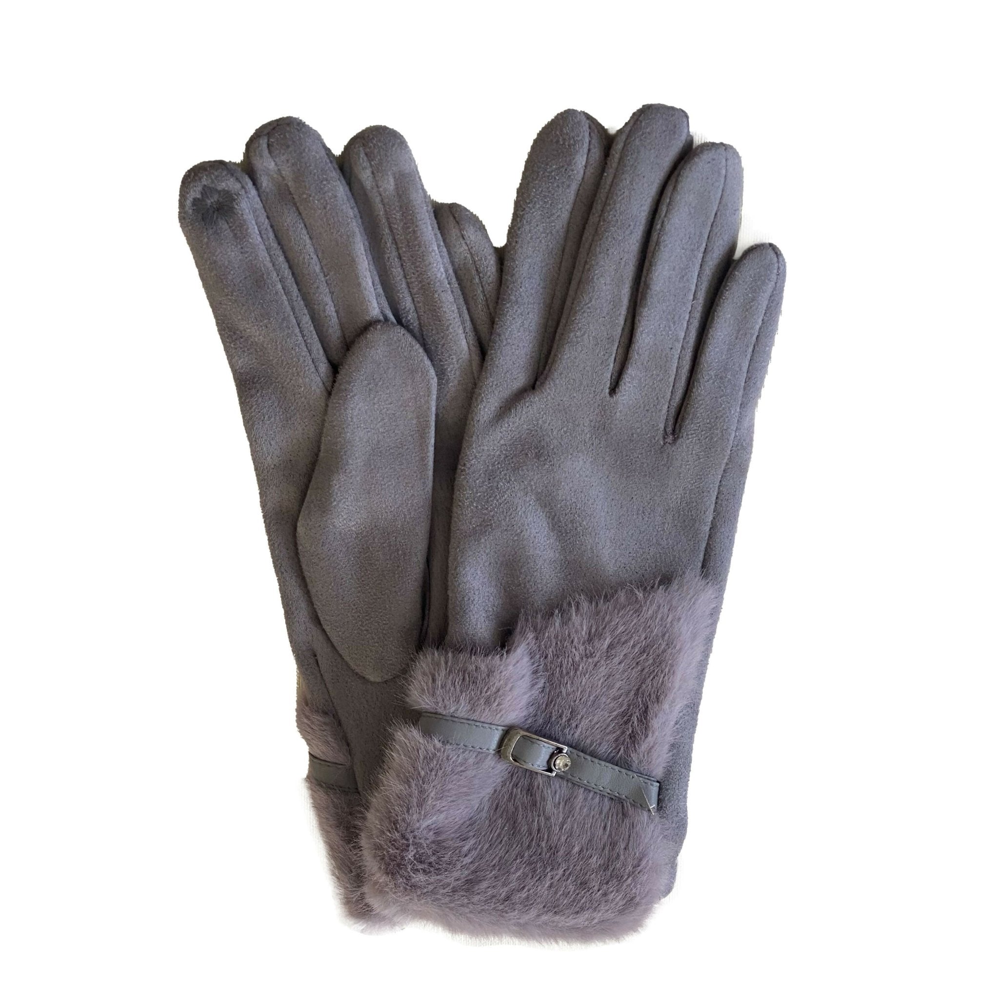 Women's Touchscreen Gloves With Furry Cuffs, Stylish and Elegant - Wear Sierra