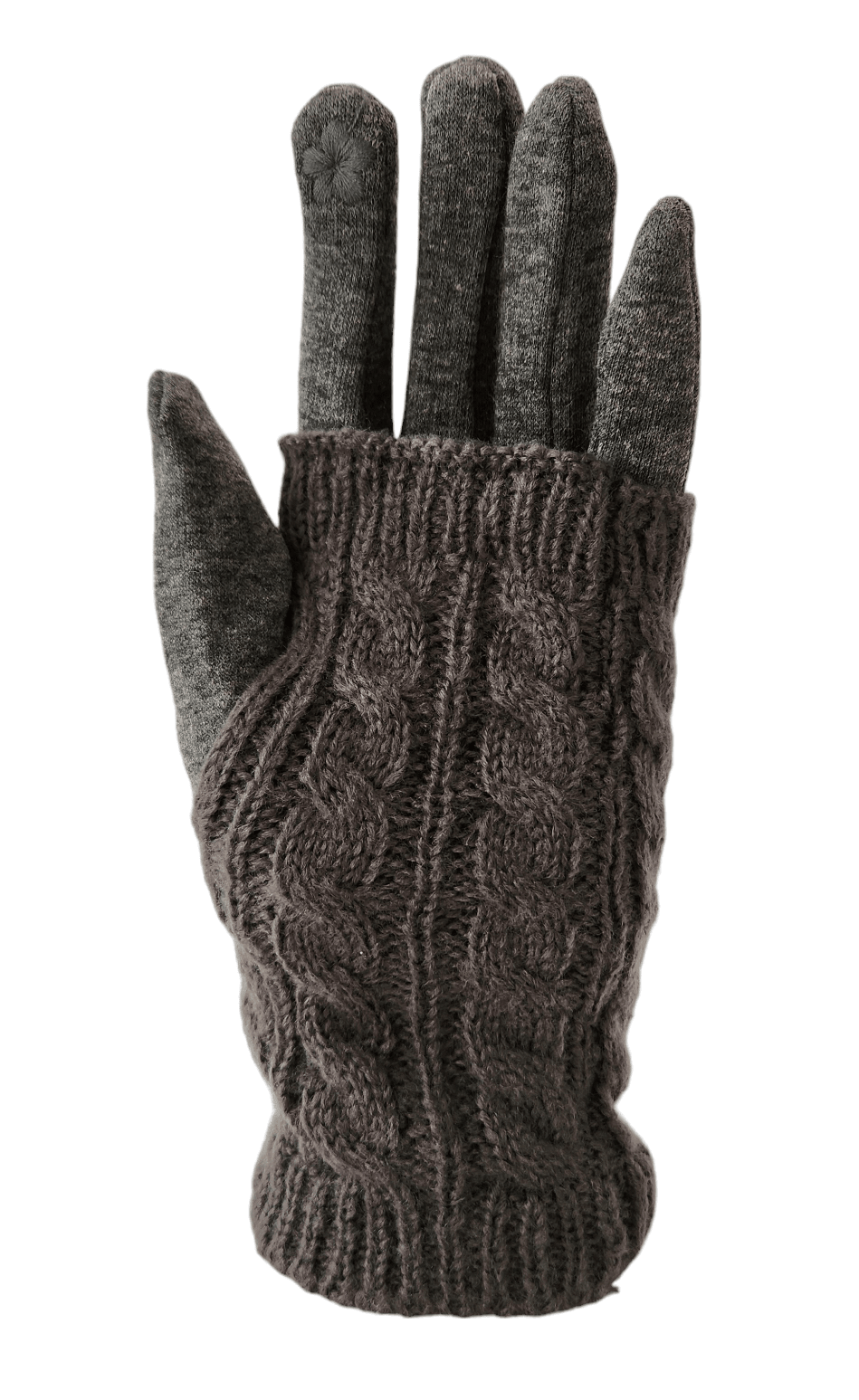 Women's Touchscreen Texting Gloves in Cable Knit and Furry Lining Comfort for Your Hands - Wear Sierra