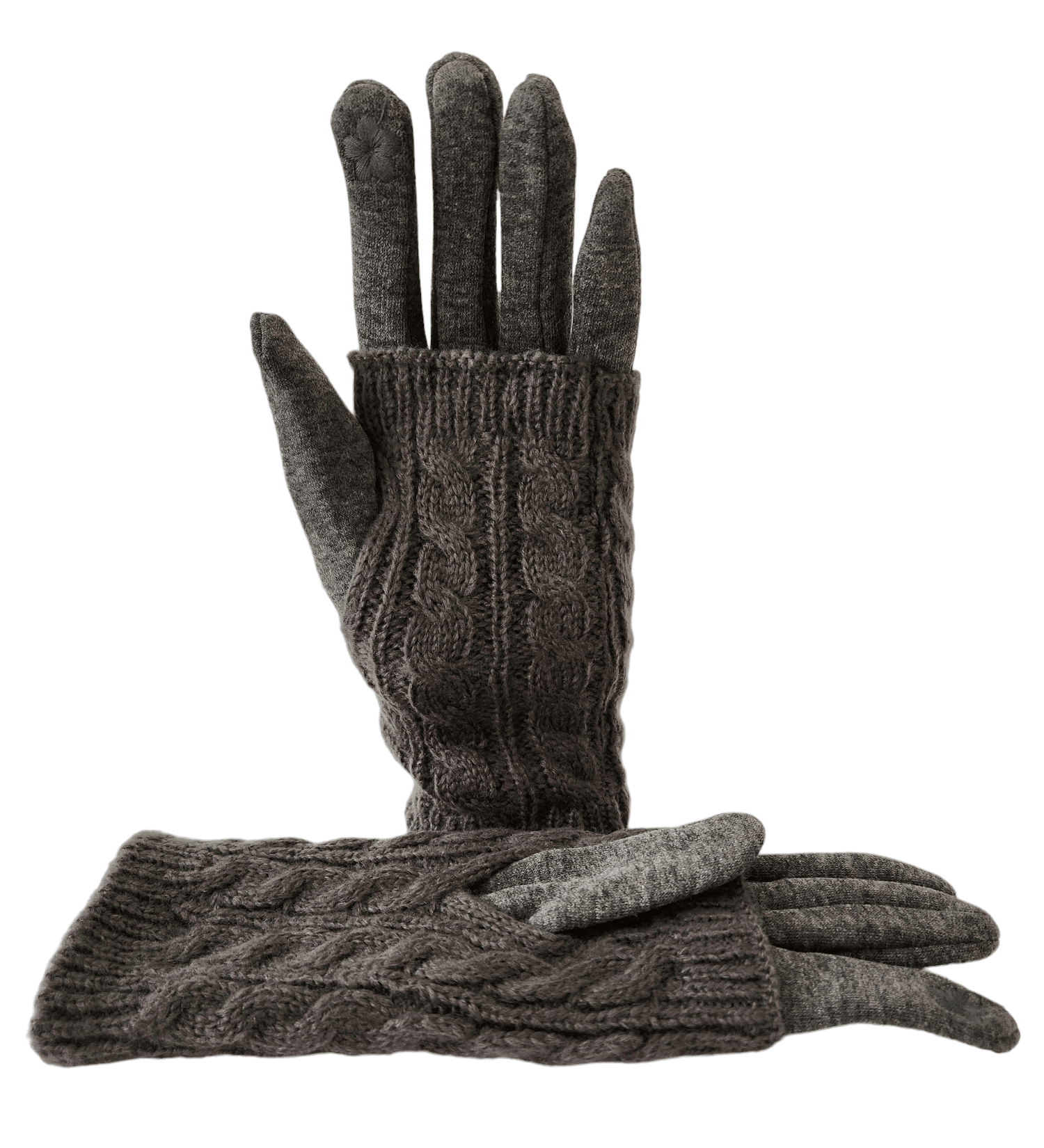 Women's Touchscreen Texting Gloves in Cable Knit and Furry Lining Comfort for Your Hands - Wear Sierra