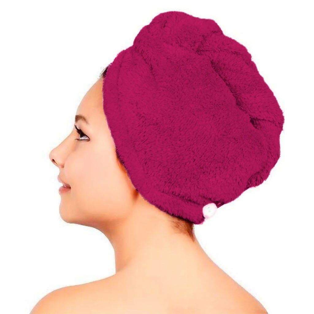 Women's Twist Hair Towel Wrap With Button, 4 Pack Set, 2 Pack Set, Super Absorbent, Quick Dry - Wear Sierra