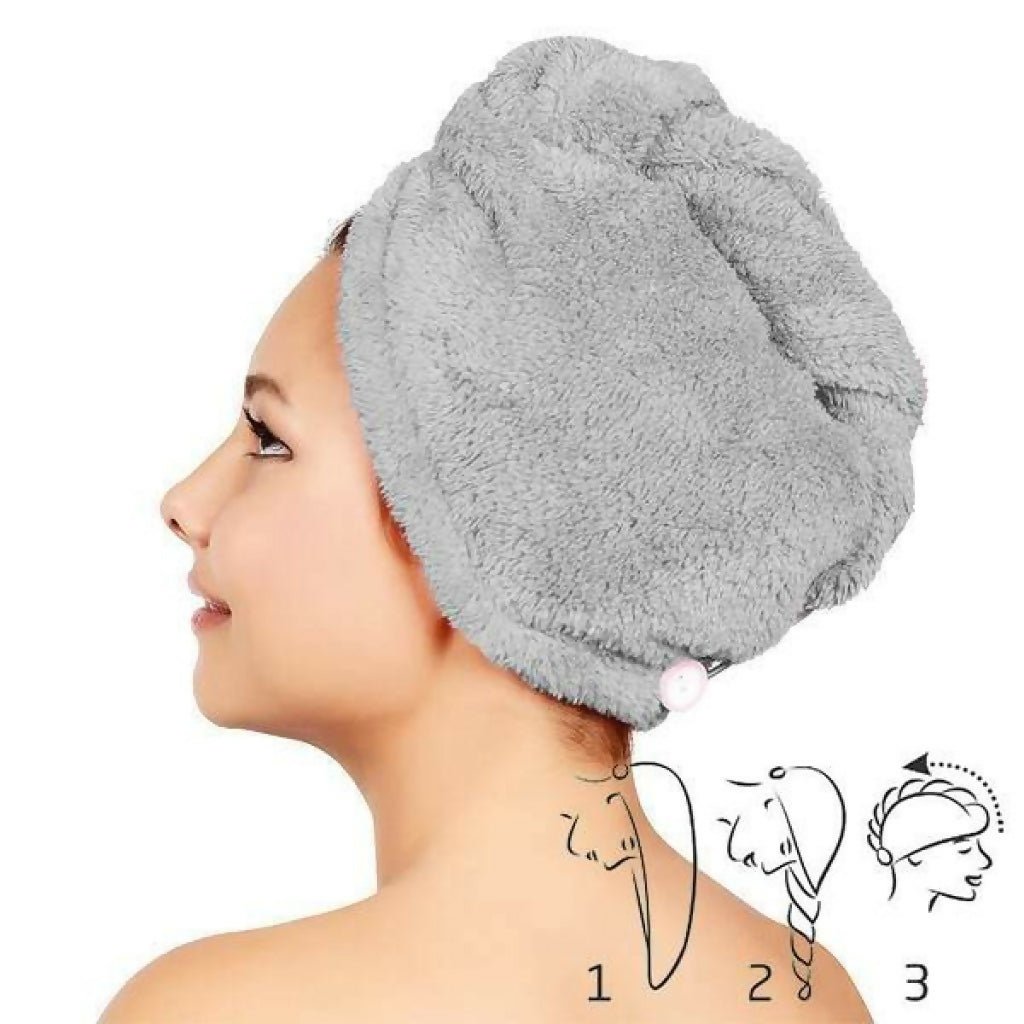 Women's Twist Hair Towel Wrap With Button, 4 Pack Set, 2 Pack Set, Super Absorbent, Quick Dry - Wear Sierra