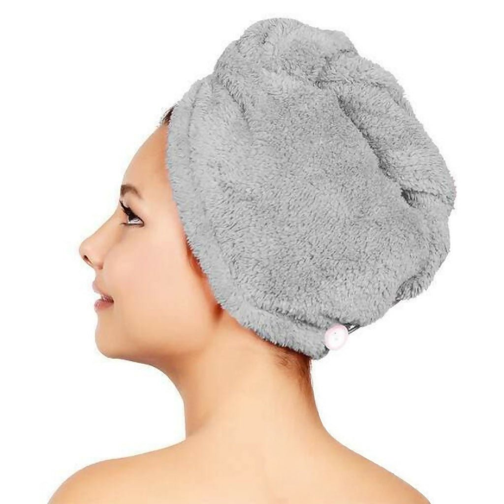 Women's Twist Hair Towel Wrap With Button, 4 Pack Set, 2 Pack Set, Super Absorbent, Quick Dry - Wear Sierra