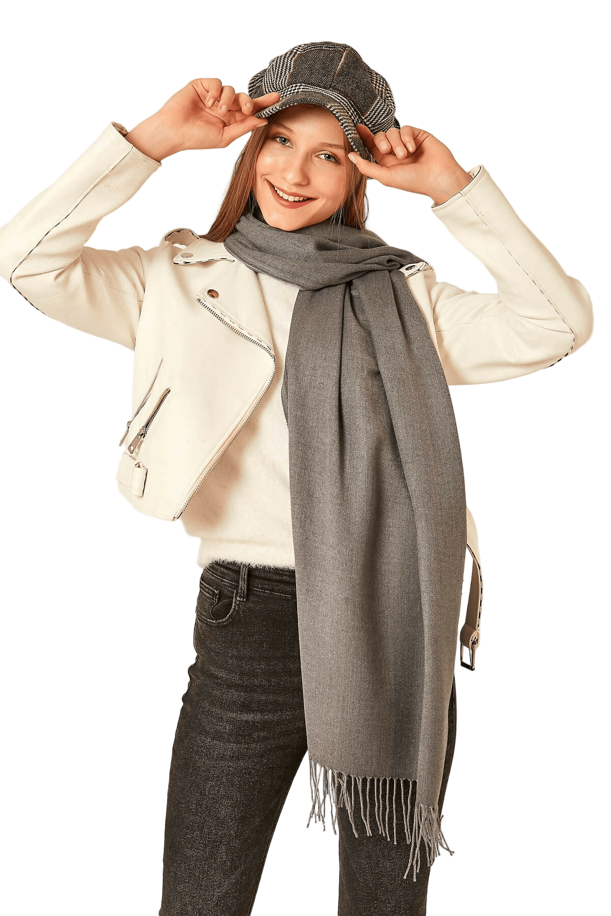 Women's Winter Essential Classic Plain Shawl-Scarf with Tassels - Wear Sierra