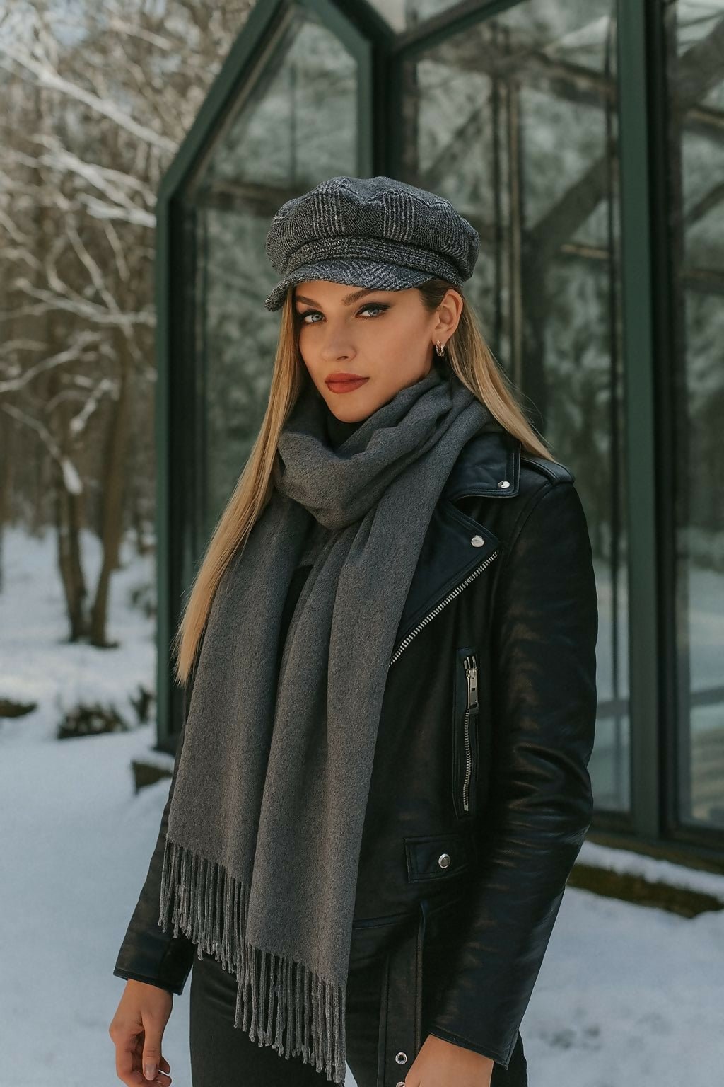 Women's Winter Essential Classic Plain Shawl-Scarf with Tassels - Wear Sierra