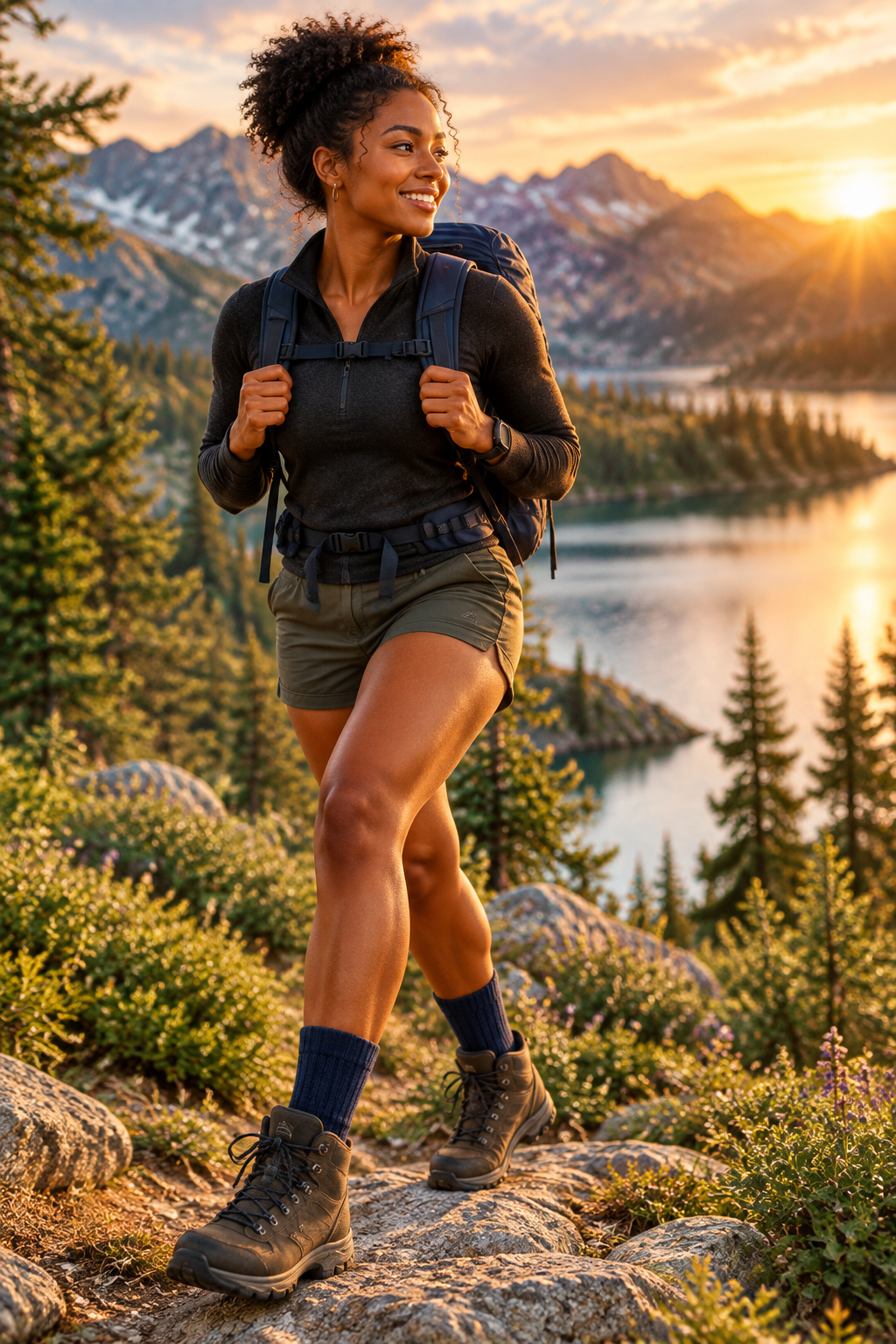 Women's Wool-Blend Crew Socks with Cushioned Sole & Reinforced Heel and Toe