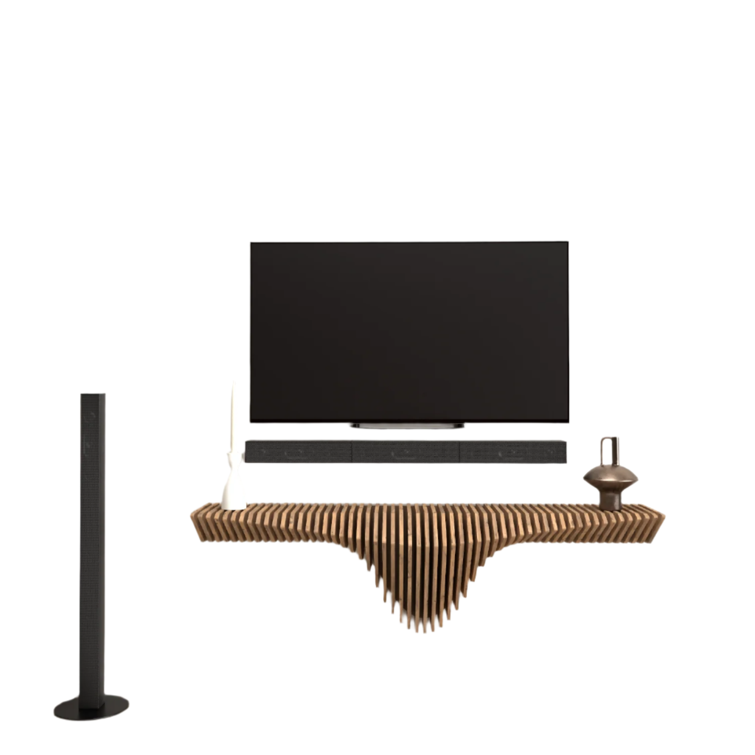 Home Decor Floating Wall Shelf Unit Room Shelf - Geometric Shelf for Home or Office 50" Shelf