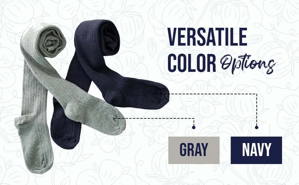 Young Girls and Tweens Combed Cotton Ribbed Tights, School Uniform Seamless Toe Comfortable All-Day Wear - Wear Sierra