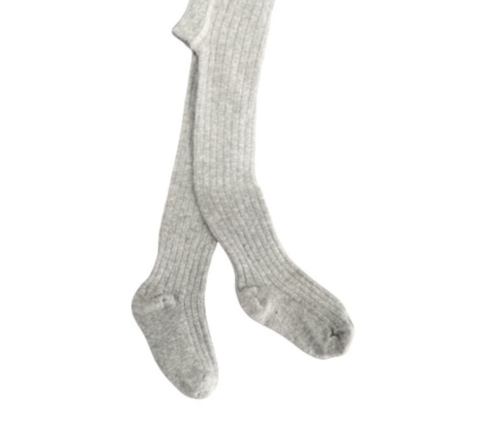 Young Girls and Tweens Combed Cotton Ribbed Tights, School Uniform Seamless Toe Comfortable All-Day Wear - Wear Sierra
