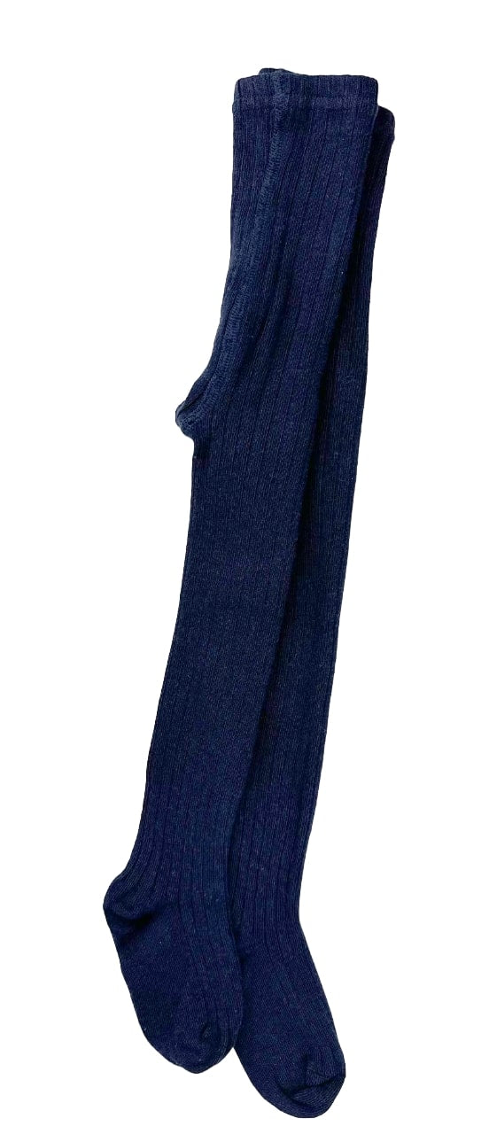 Young Girls and Tweens Combed Cotton Ribbed Tights, School Uniform Seamless Toe Comfortable All-Day Wear - Wear Sierra