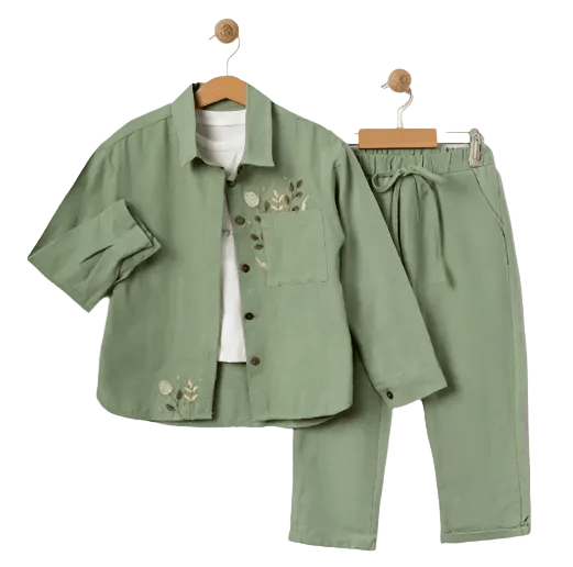 Young Girls' Casual, Comfortable Outfit - 3 Piece Outfit in Cotton, Great for Family Gatherings, School, Weddings - Wear Sierra