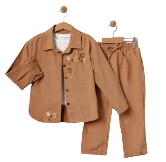 Young Girls' Casual, Comfortable Outfit - 3 Piece Outfit in Cotton, Great for Family Gatherings, School, Weddings - Wear Sierra