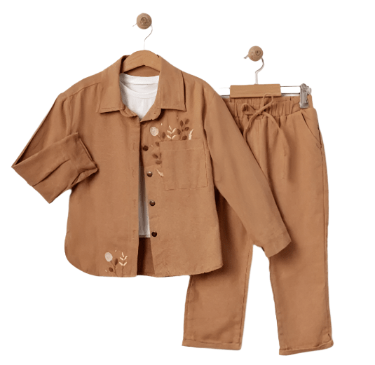 Young Girls' Casual, Comfortable Outfit - 3 Piece Outfit in Cotton, Great for Family Gatherings, School, Weddings - Wear Sierra