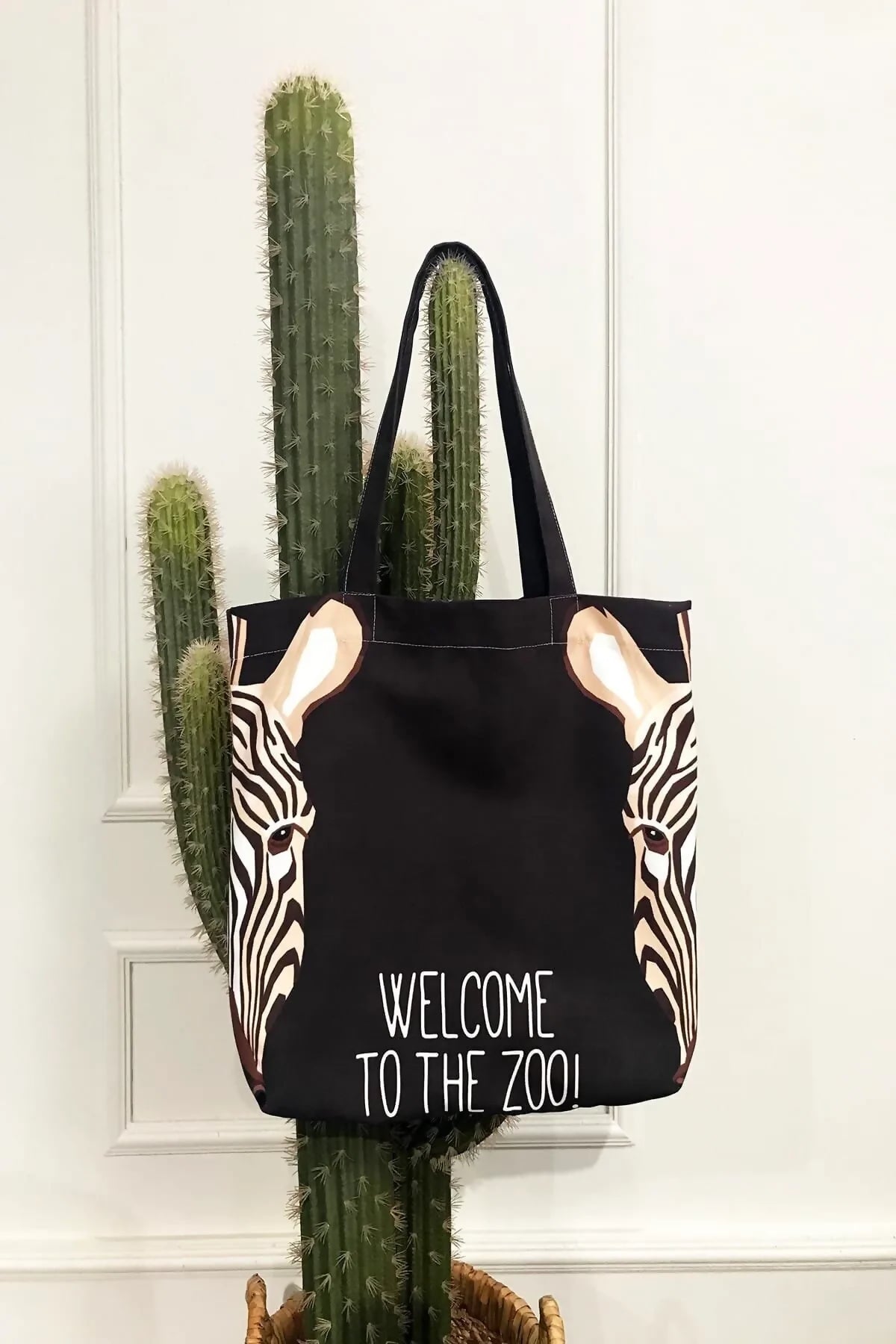 Zebra Patterned "Welcome to the Zoo" Tote Bag - Great for a Day at the Lake, Pool or Beach - Wear Sierra
