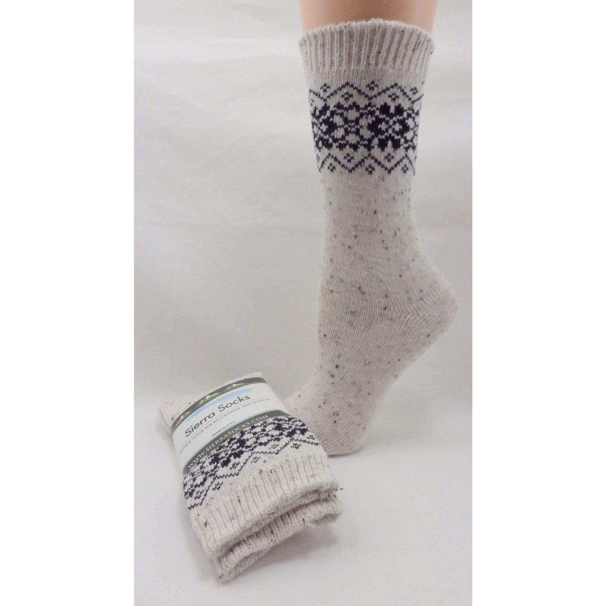 Weave Design Twisted Cotton Crew Socks