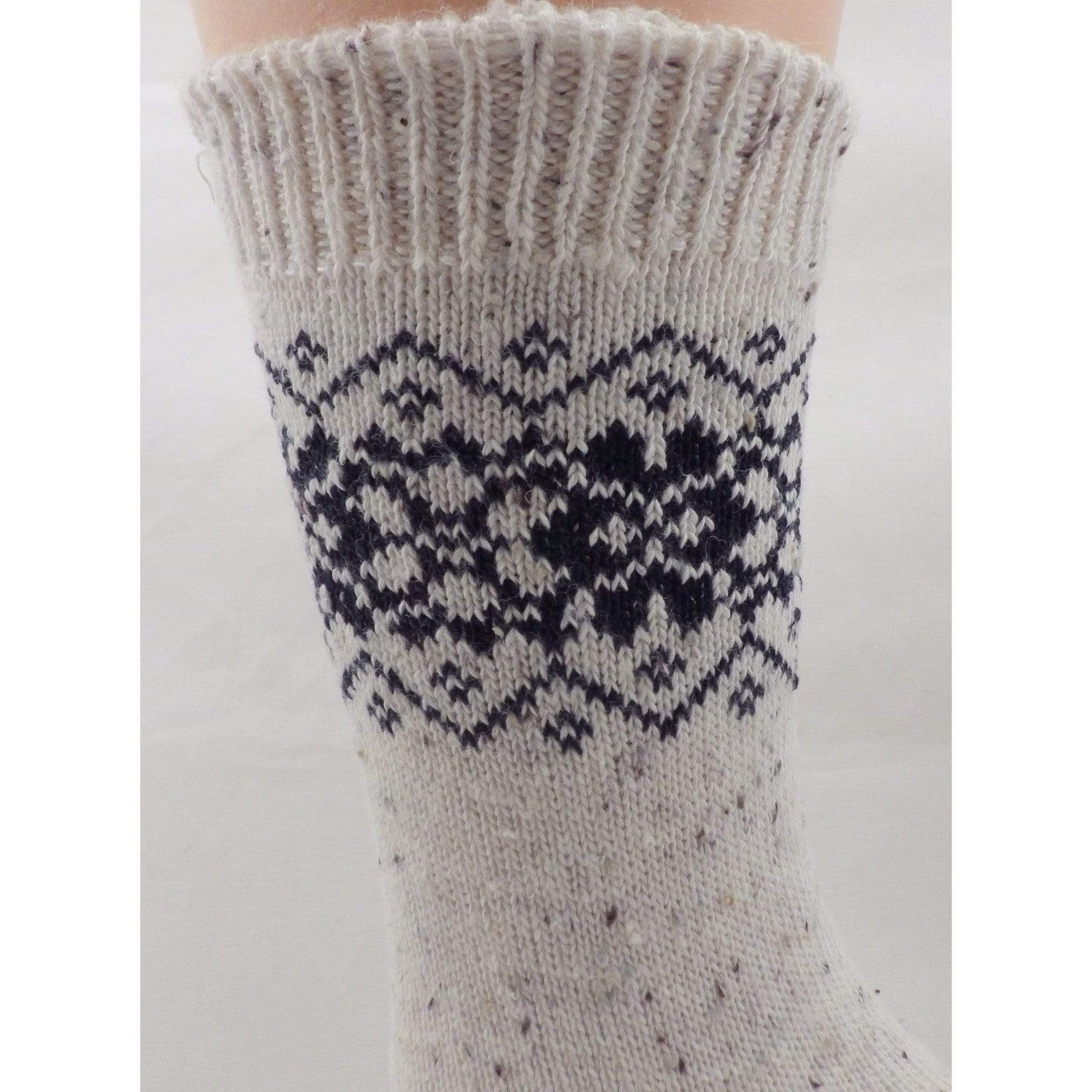Weave Design Twisted Cotton Crew Socks