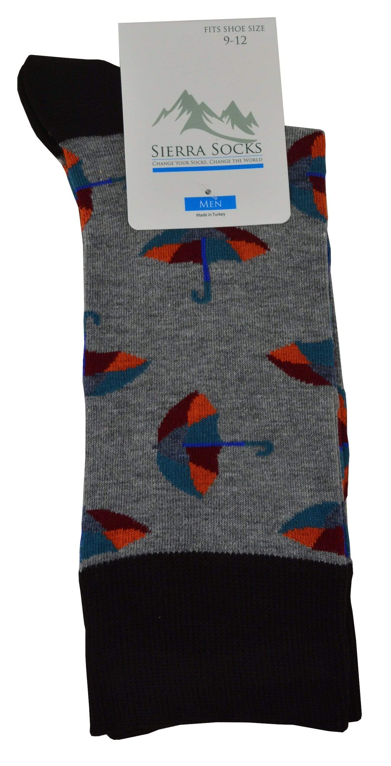 Umbrellas Design Colorful Smooth Toe Men Crew Socks M7740