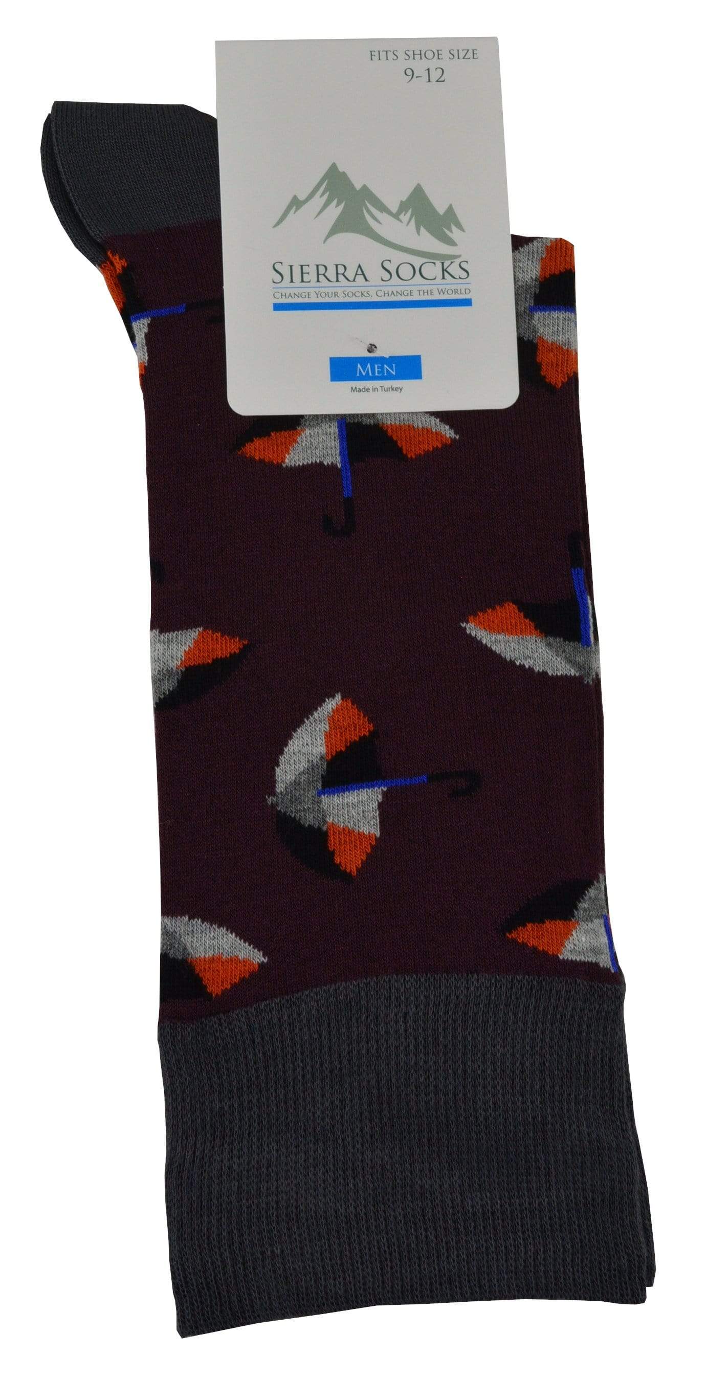 Umbrellas Design Colorful Smooth Toe Men Crew Socks M7740
