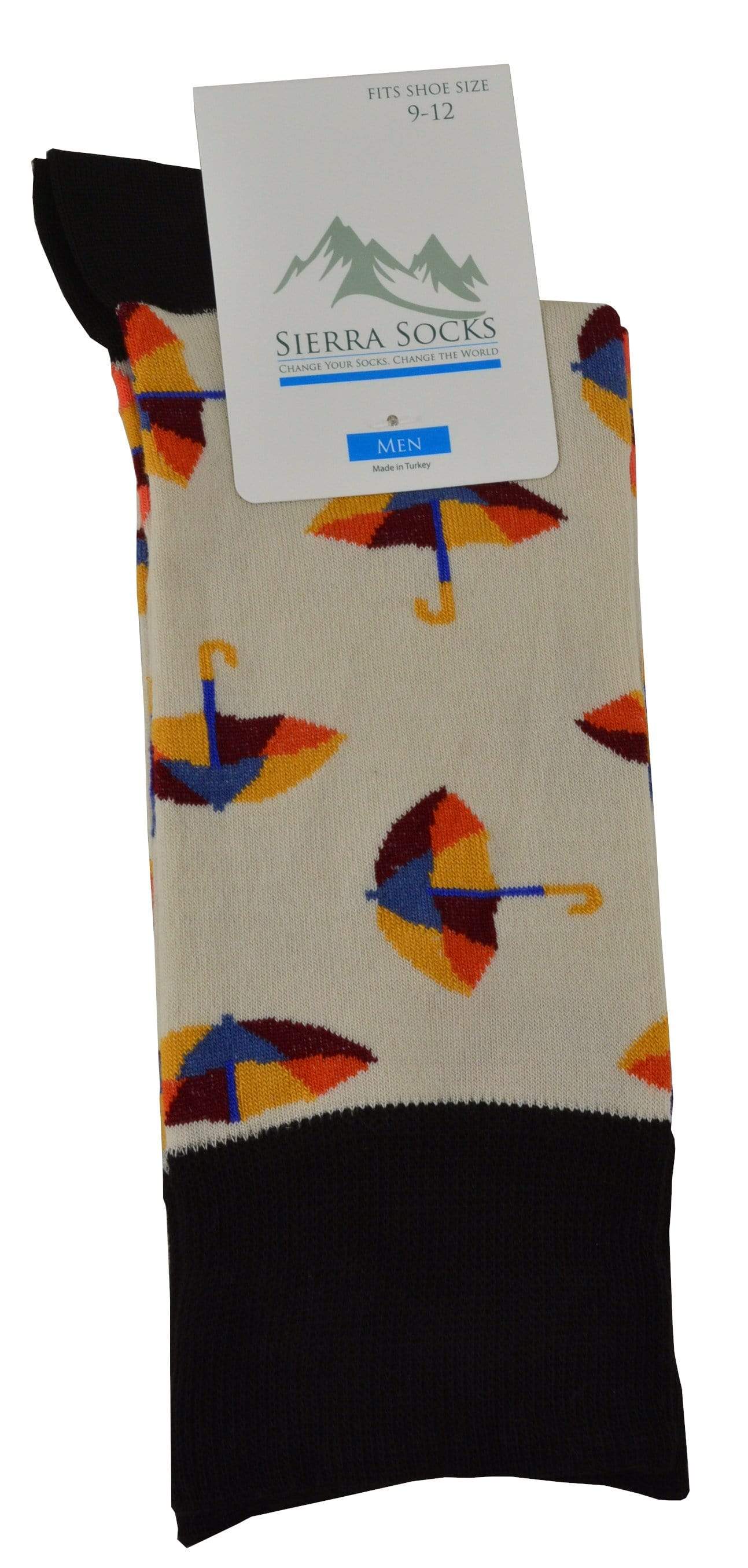 Umbrellas Design Colorful Smooth Toe Men Crew Socks M7740