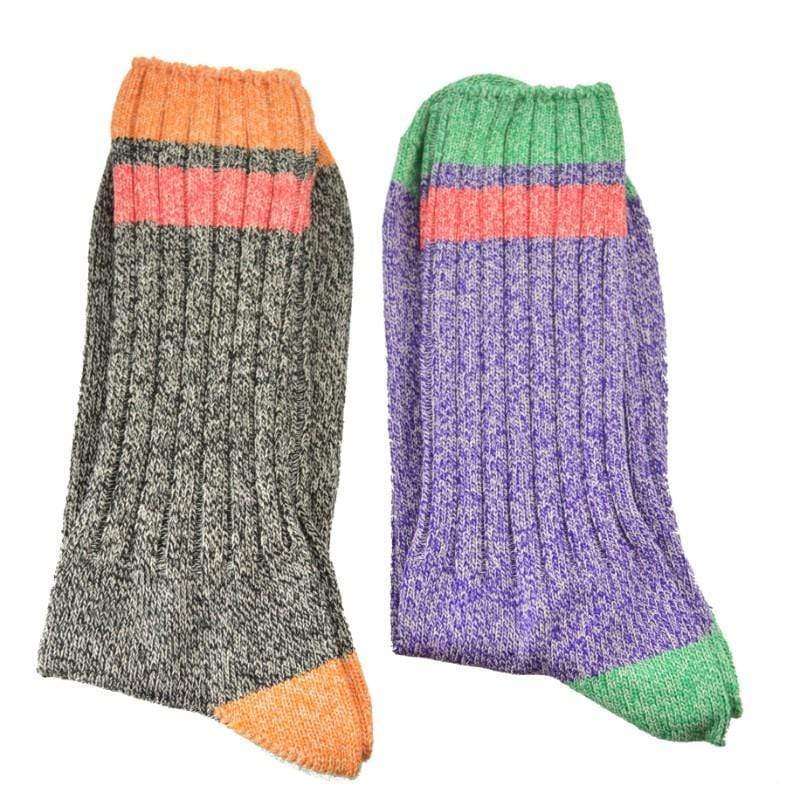 Twisted Marled Colorful Cotton Men Crew M5067