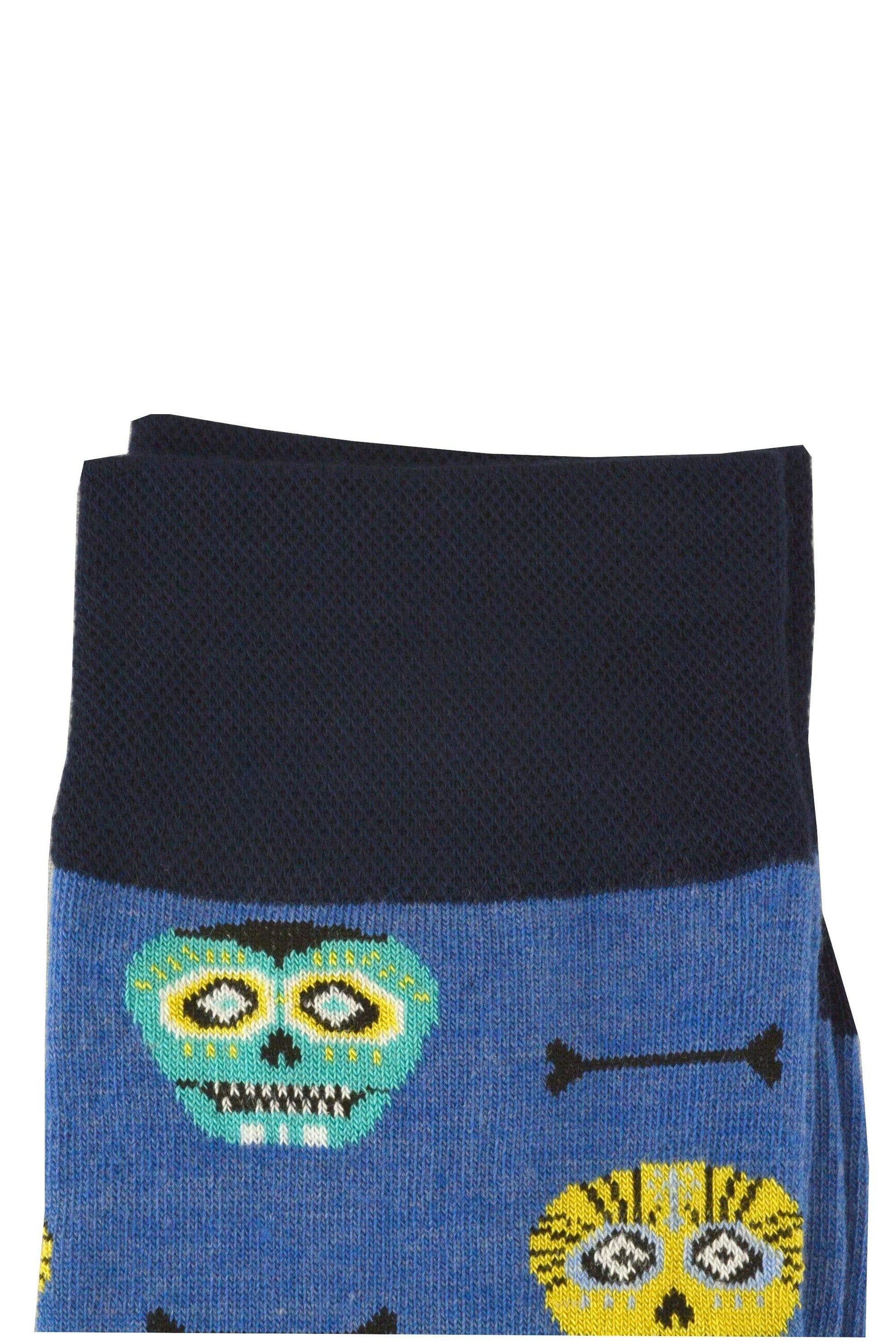 Skeleton and Bone Design Colorful Smooth Toe Men Crew Socks M7753