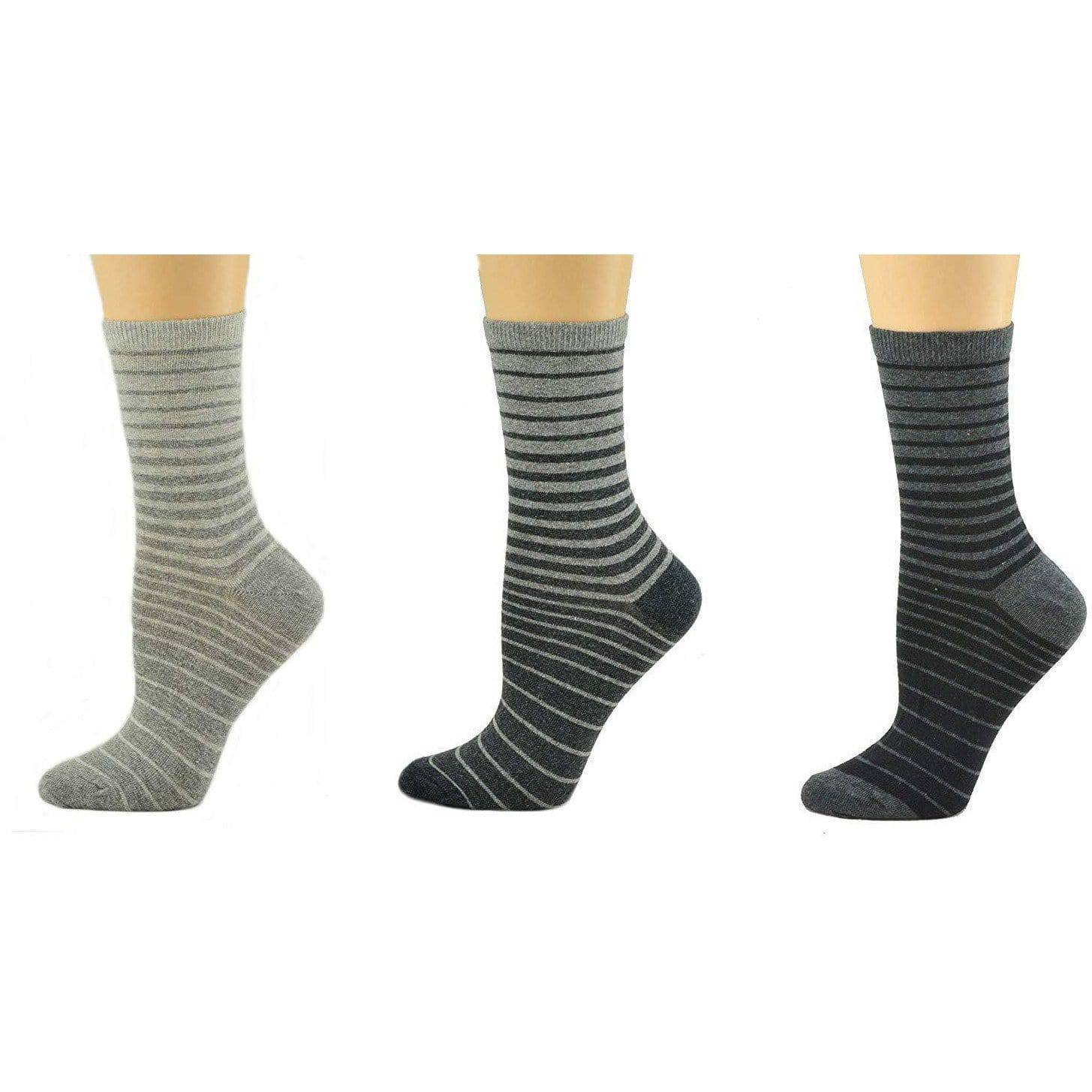 Sierra Socks Women's Striped Cotton 1 Pair or 3 Pair Pack Socks W89