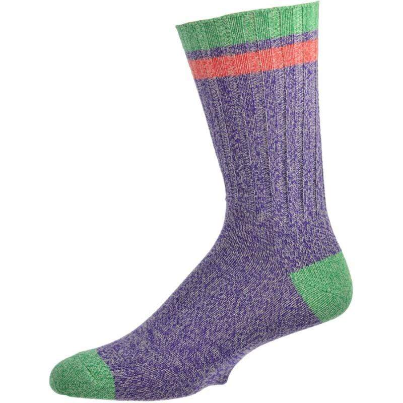 Twisted Marled Colorful Cotton Men Crew M5067