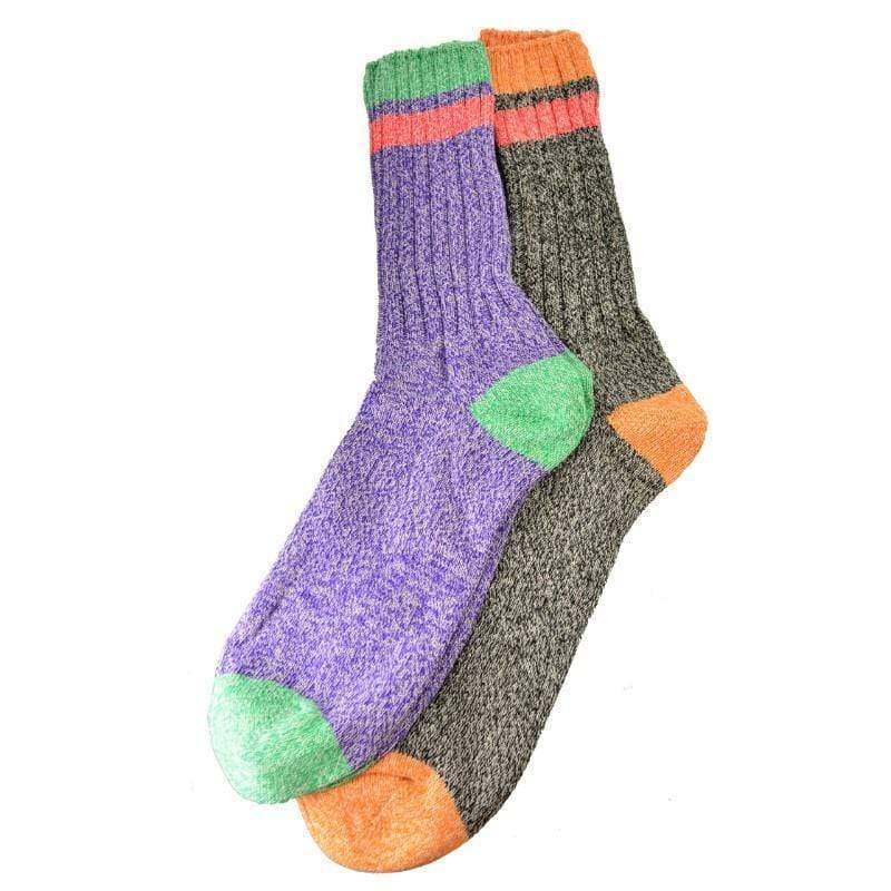 Twisted Marled Colorful Cotton Men Crew M5067
