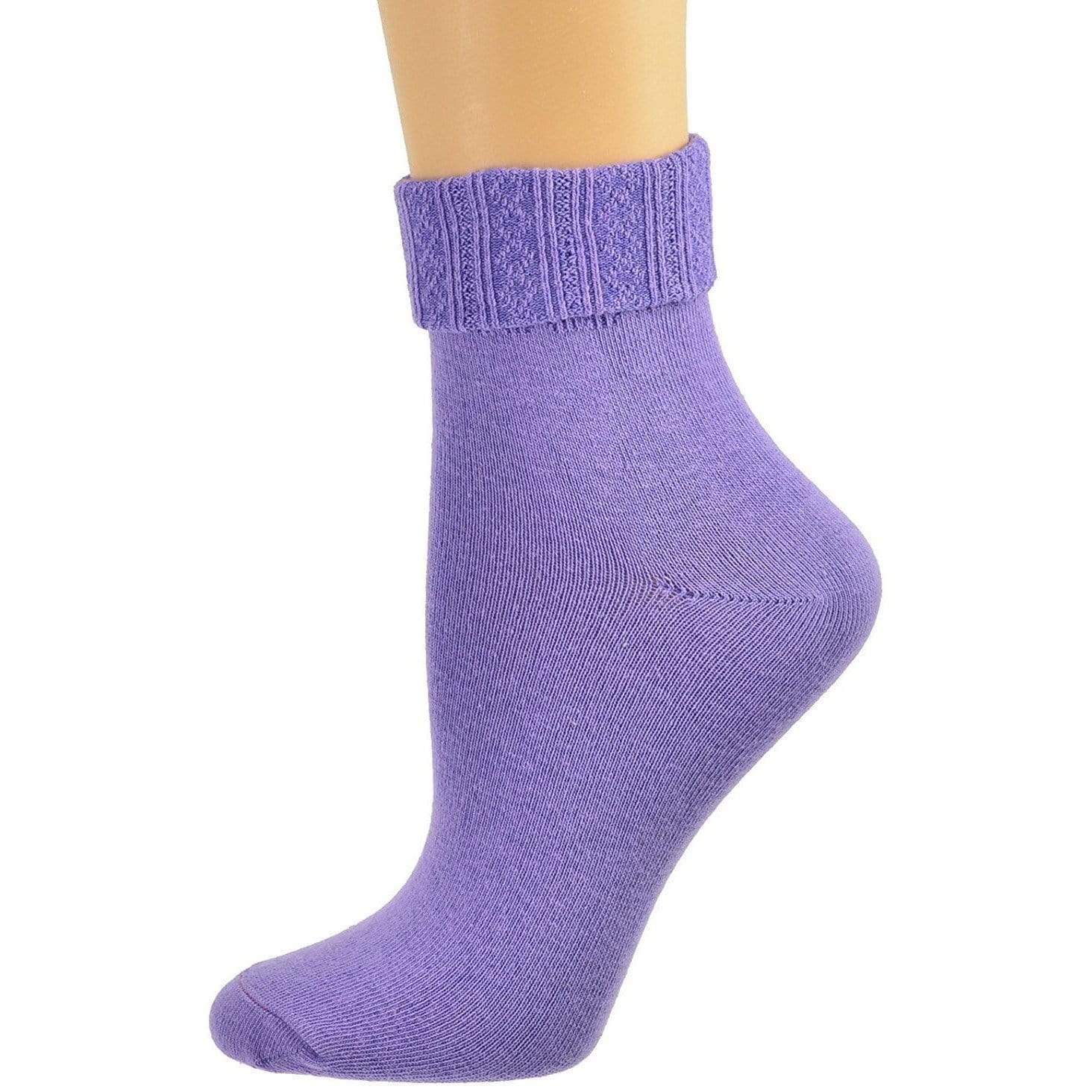 Sierra Socks Women Triple Cuff Crew Cotton Colorful Socks 6 Pair Pack