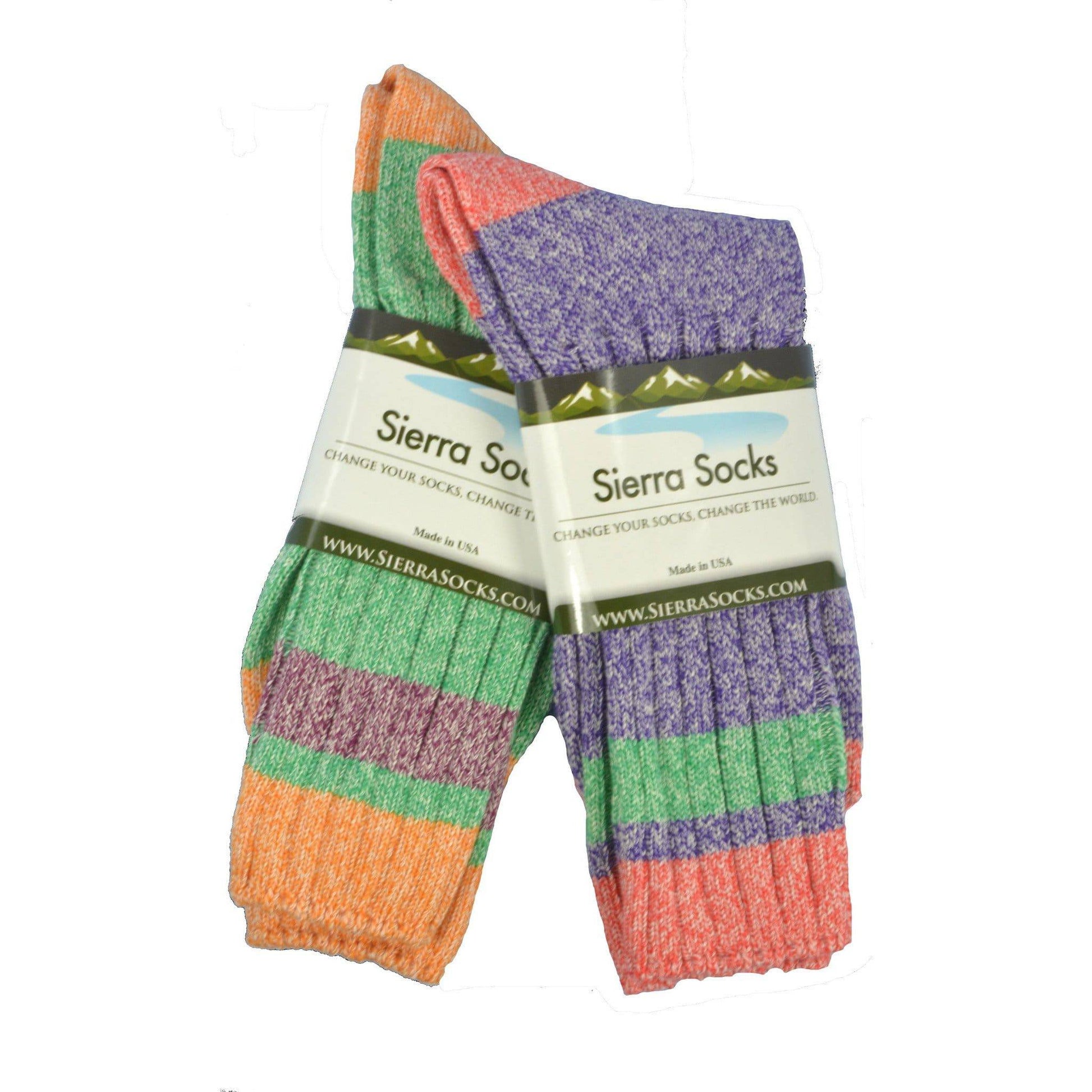 Sierra Socks Twisted Medium Thickness Boot Stripe Comfortable Crew W5067