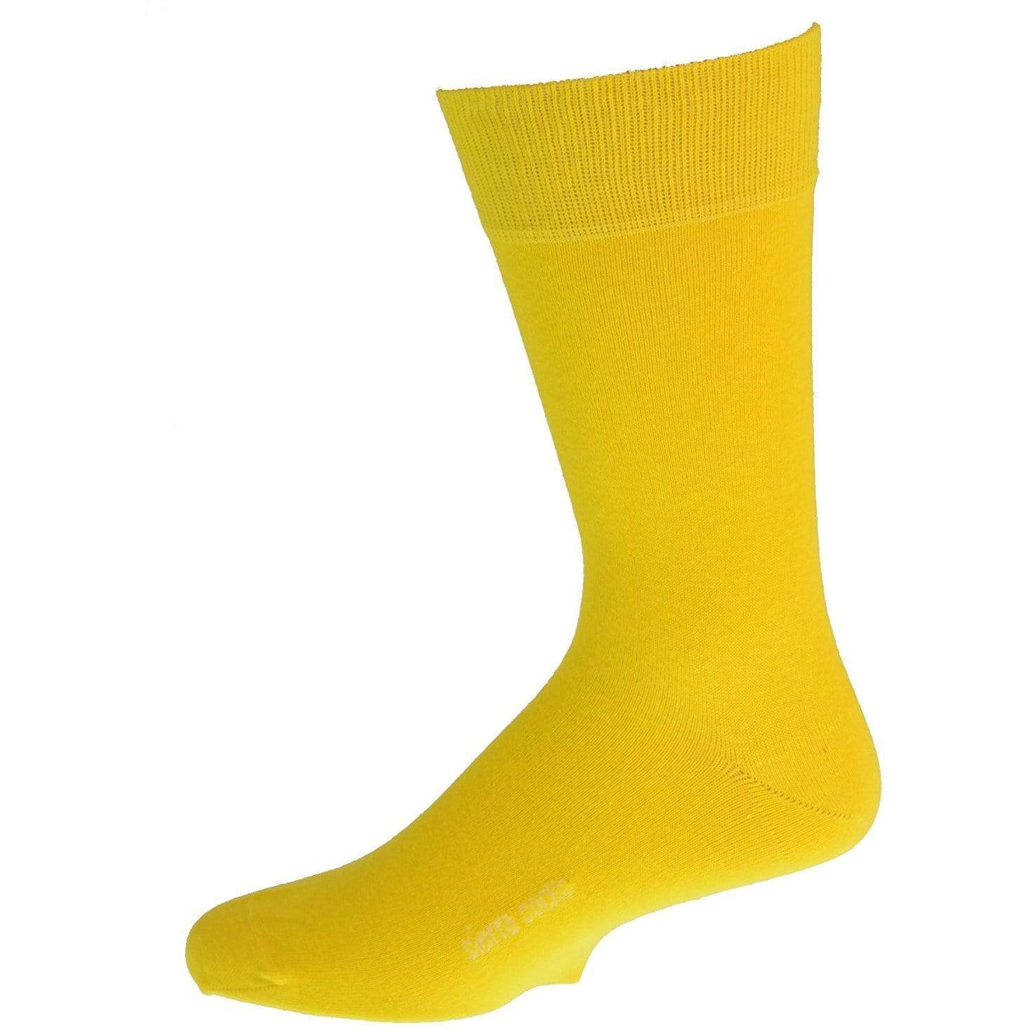 Sierra Socks Men's Crew Cotton Solid Vibrant Colorful Seamless Toe Socks 3 Pair Pack