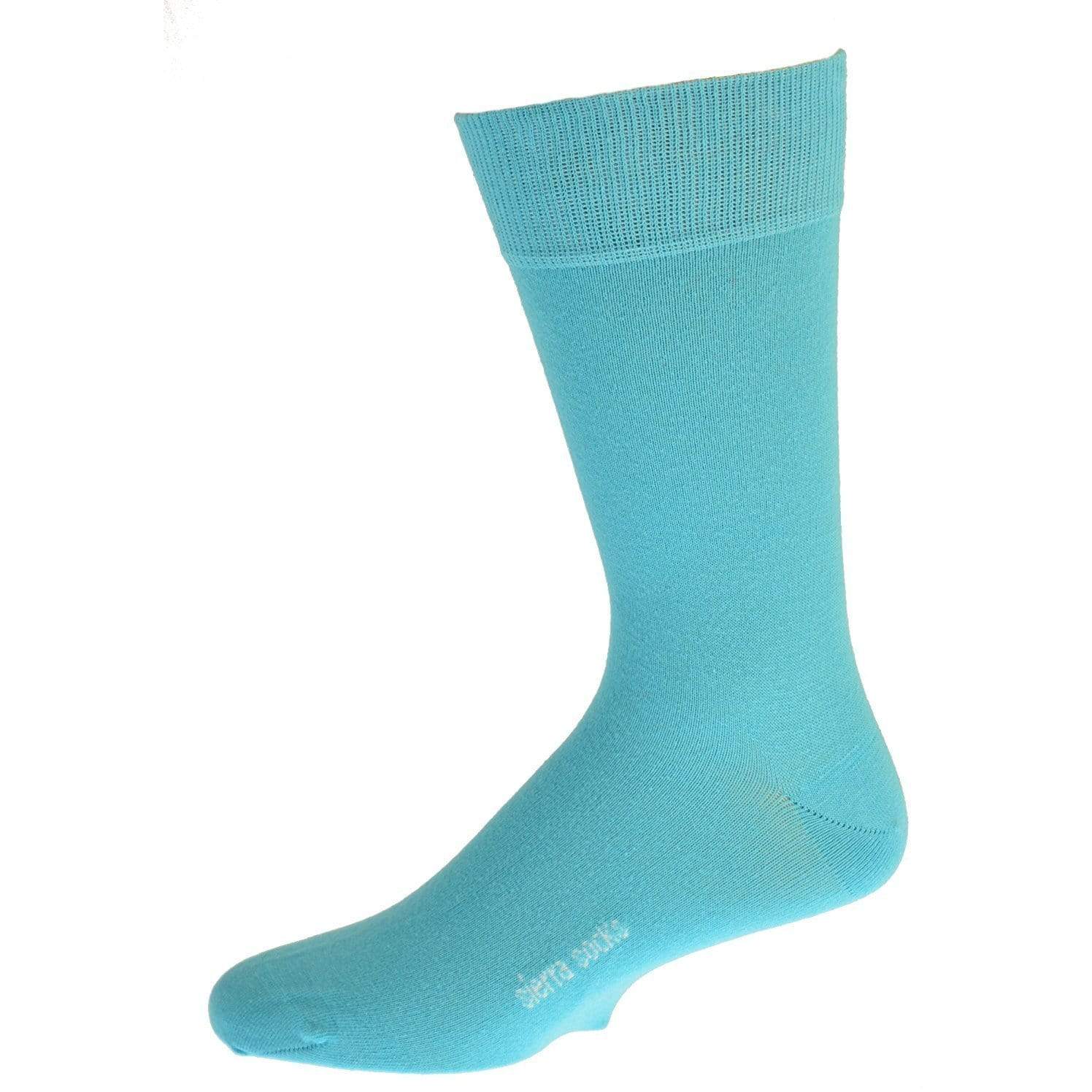 Sierra Socks Men's Crew Cotton Solid Vibrant Colorful Seamless Toe Socks 3 Pair Pack