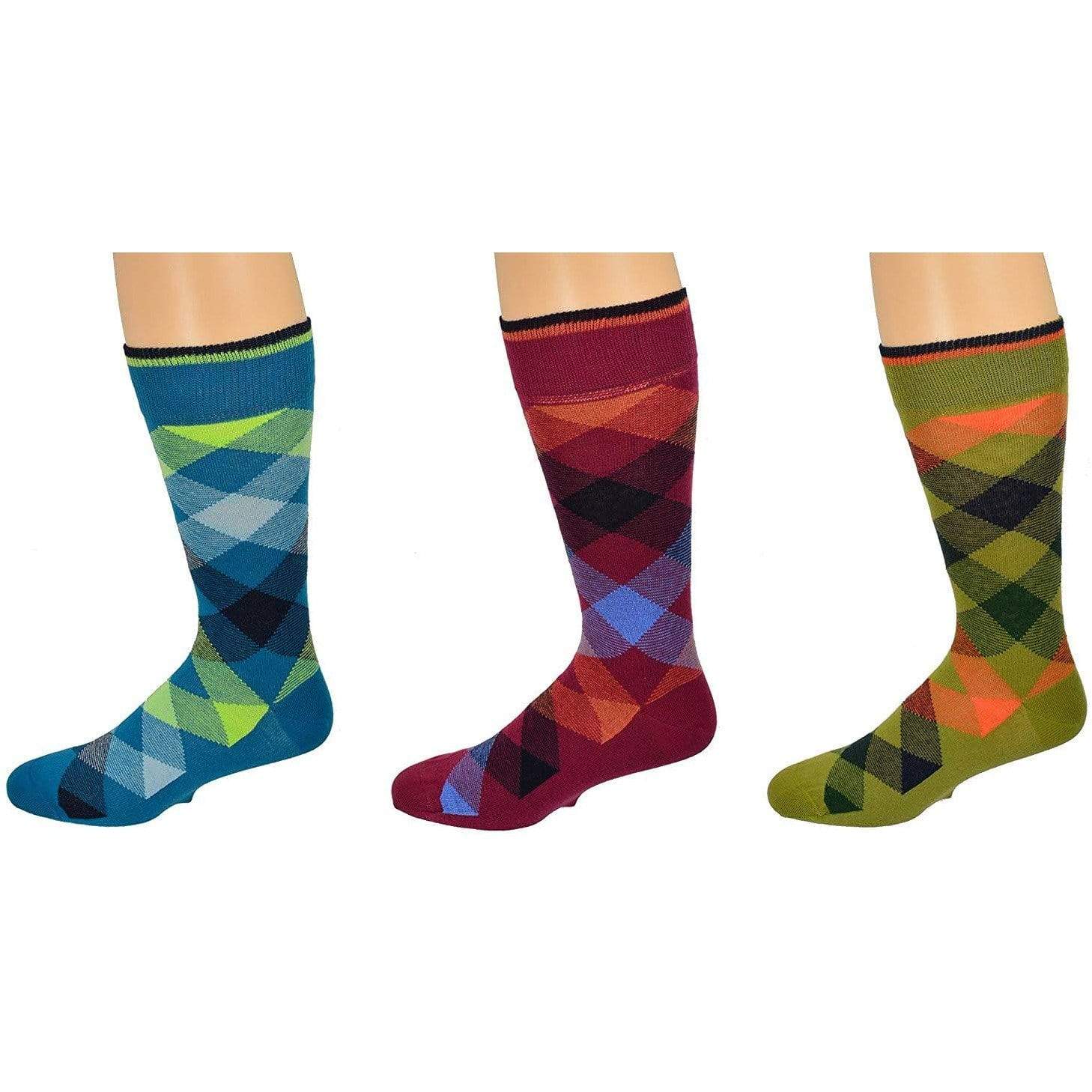Sierra Socks Men's Casual Cotton Blend Fashion Design Mid Calf Dress Crew Socks, 2 or 3 Pairs