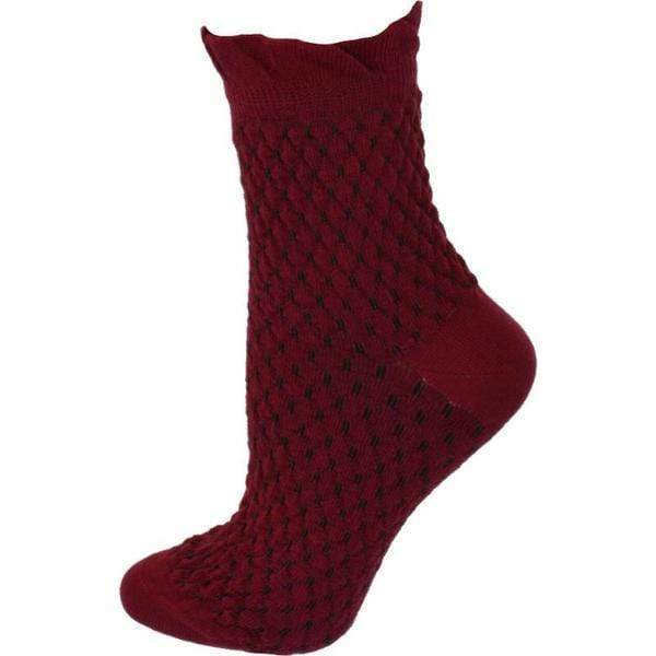 Sierra Socks Cotton Small Diamond Pattern Quarter High Women's 3 Pair Pack Socks W510U