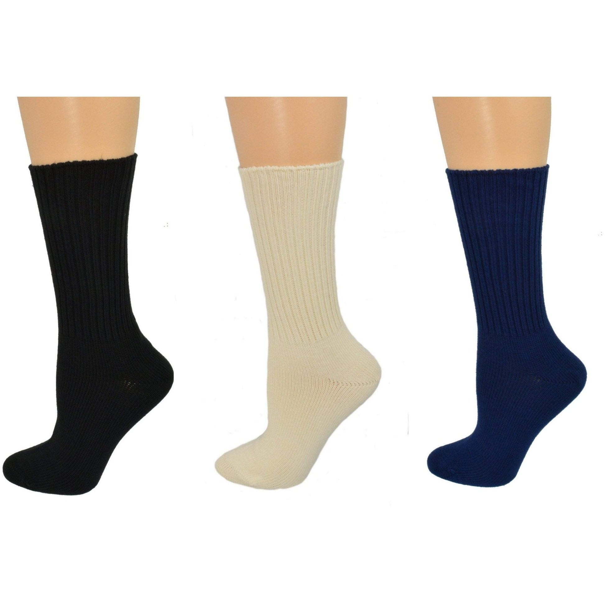 Organic Cotton Midweight Outdoor Unisex Athletic Crew Socks 3 Pair Pack W2100