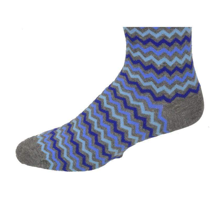 Ocean Wave Pattern Combed Cotton Socks M7100