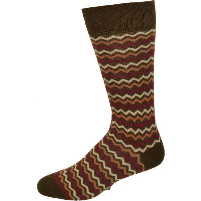 Ocean Wave Pattern Combed Cotton Socks M7100