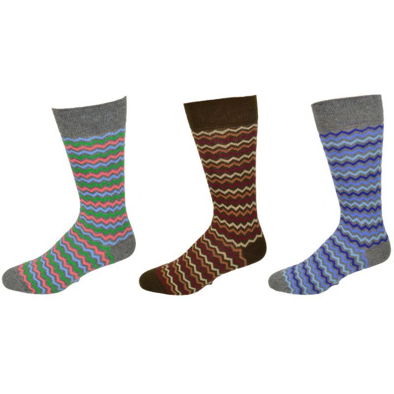 Ocean Wave Pattern Combed Cotton Socks M7100