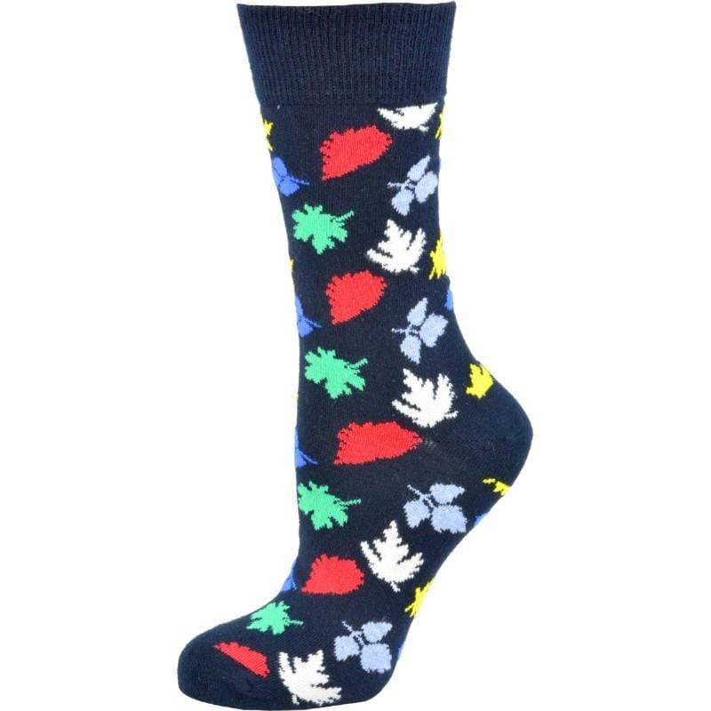 Leaves Pattern Cotton Crew Socks W22229