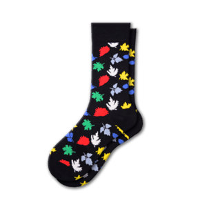 Leaves Pattern Cotton Crew Socks W22229