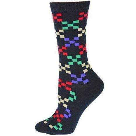 Geometric Pattern Cotton Crew Socks W221SQ