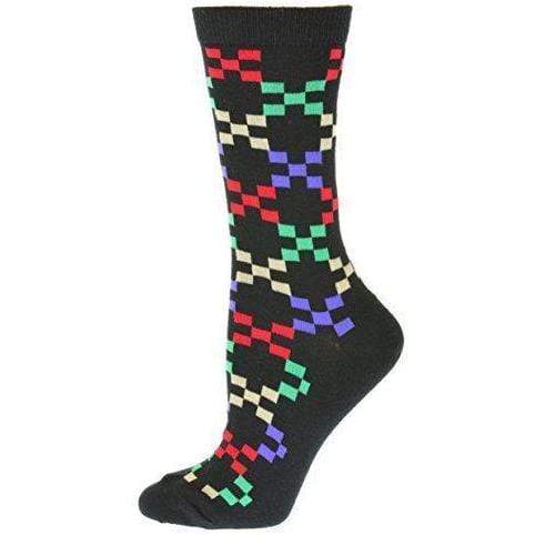 Geometric Pattern Cotton Crew Socks W221SQ
