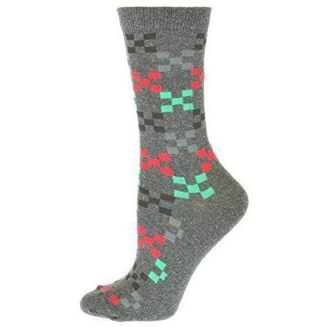 Geometric Pattern Cotton Crew Socks W221SQ