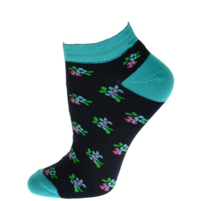 Floral Pattern Ankle Low Cut 2-pair Pack & 4-pair Pack Cotton Socks