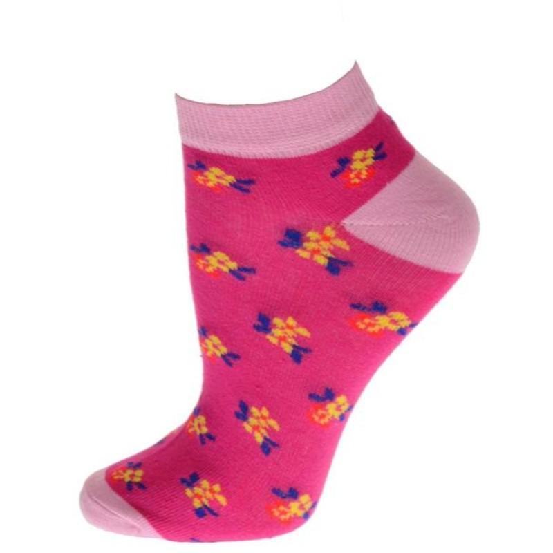 Floral Pattern Ankle Low Cut 2-pair Pack & 4-pair Pack Cotton Socks