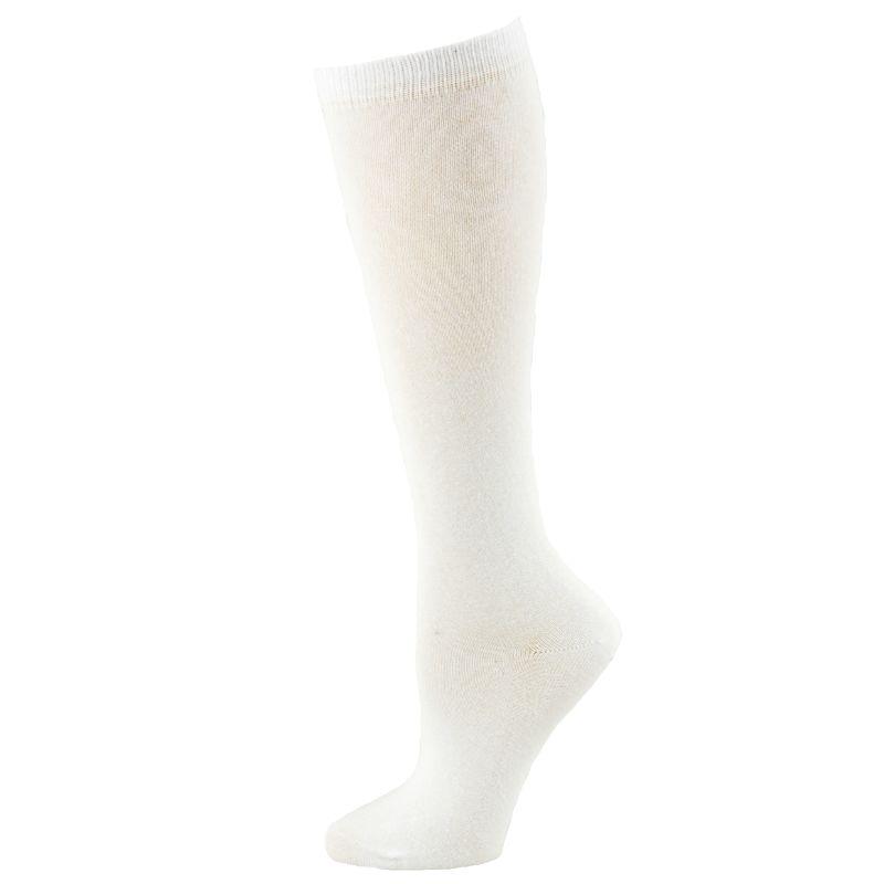 Flat Knit Combed Cotton Knee High Socks 3 pair pack G710