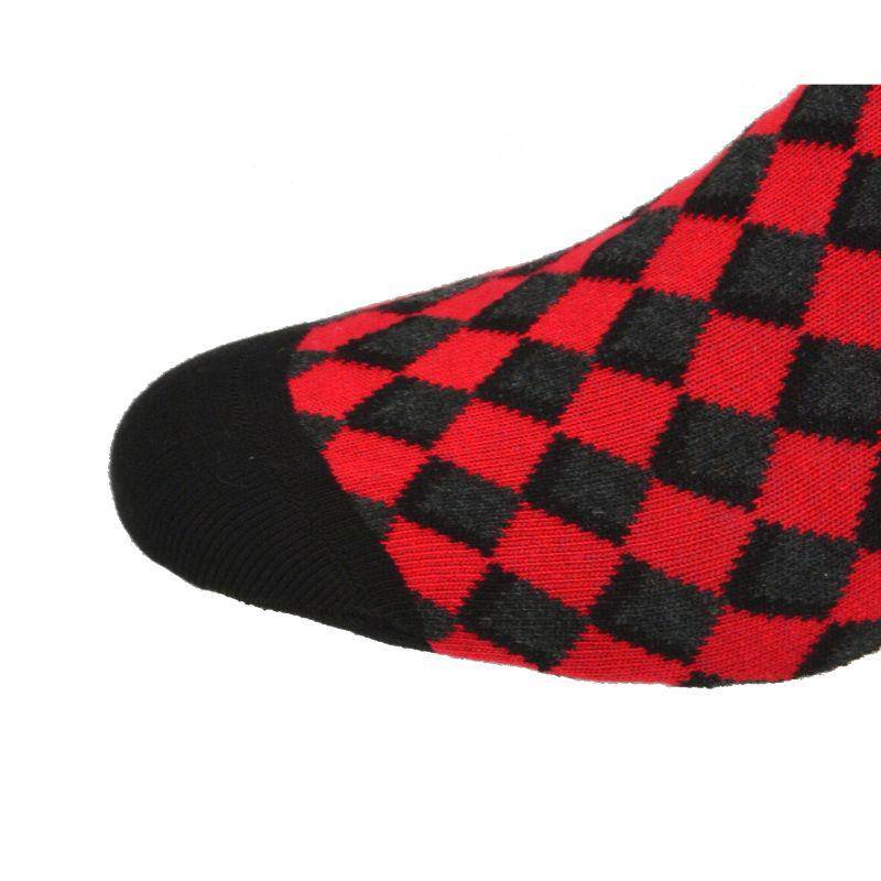 Dress Casual Combed Cotton Crew Diamond Pattern 3 Pair Pack Socks M6800